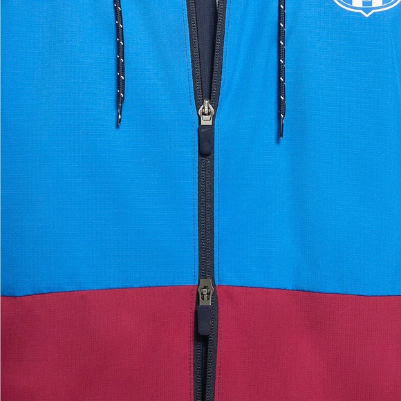 FC BARCELONA AWF MENS SOCCER HOODED JACKET SIZE MEDIUM FULL ZIP WATER REPELLENT - Picture 7 of 8